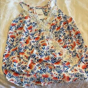 Staccato Floral Lace Trim Top